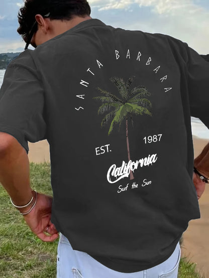 Santa Barbara™ – T-Shirt Palma Grafica Estiva