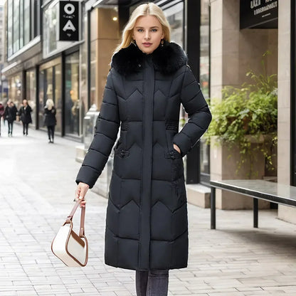 Freya™ | Winter-Langmantel mit Pelzkragen