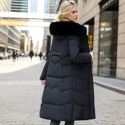Freya™ | Winter-Langmantel mit Pelzkragen