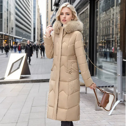 Freya™ | Winter-Langmantel mit Pelzkragen
