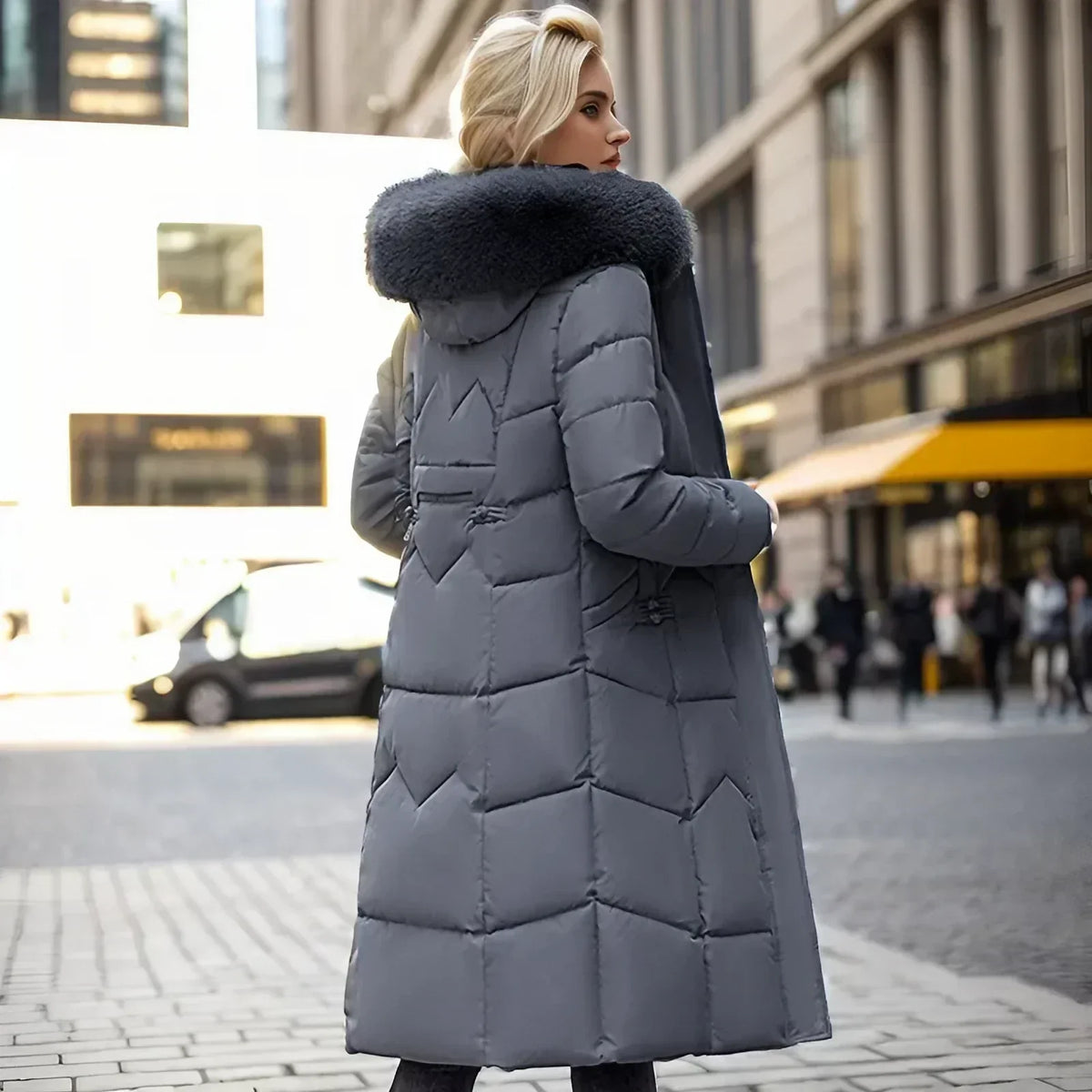 Freya™ | Winter-Langmantel mit Pelzkragen