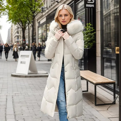 Freya™ | Winter-Langmantel mit Pelzkragen