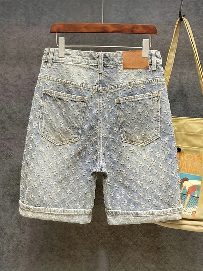 Diego™ – Pantaloncini Streetwear in Denim Ricamato