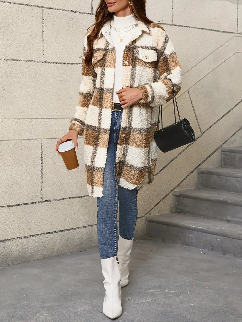 Livia™ | Plaid Sherpa Mantel