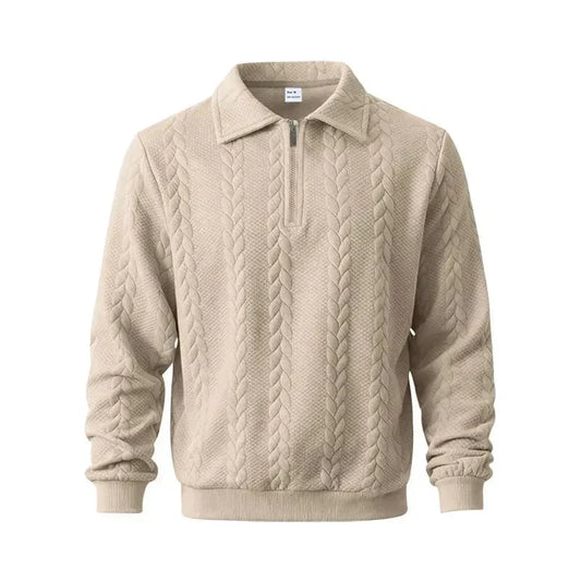 ROYAL™ | ZIPP PULLOVER MIT ZOPFSTRICK