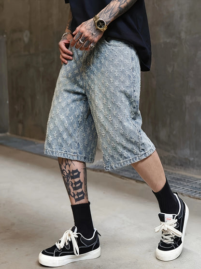 Diego™ – Pantaloncini Streetwear in Denim Ricamato