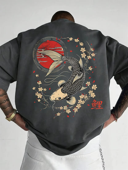 Haruki™ – T-shirt Oversize Koi e Sakura