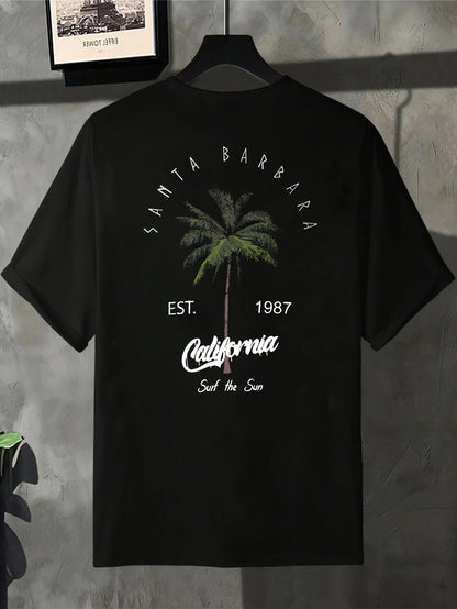 Santa Barbara™ – T-Shirt Palma Grafica Estiva