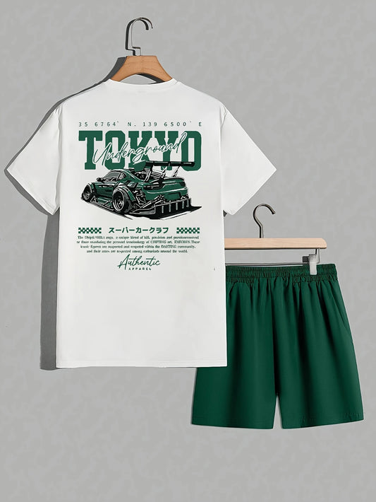TokyoSet™ – Completo Estivo con Stampa Tokyo e Pantaloncini a Tinta Unita