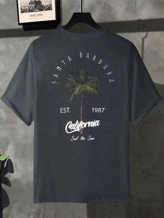 Santa Barbara™ – T-Shirt Palma Grafica Estiva