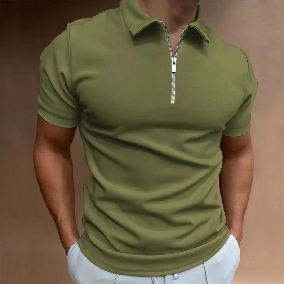 DAVIDE | POLO CON ZIP E COLLO CLASSICO