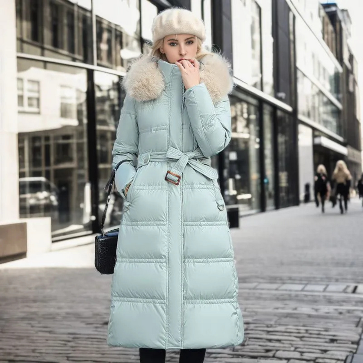 Eva™ | Luxus Winterjacke mit Fellkapuze