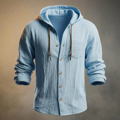 MILES™ | BAUMWOLL-LEINEN LEICHTE HOODIE JACKE