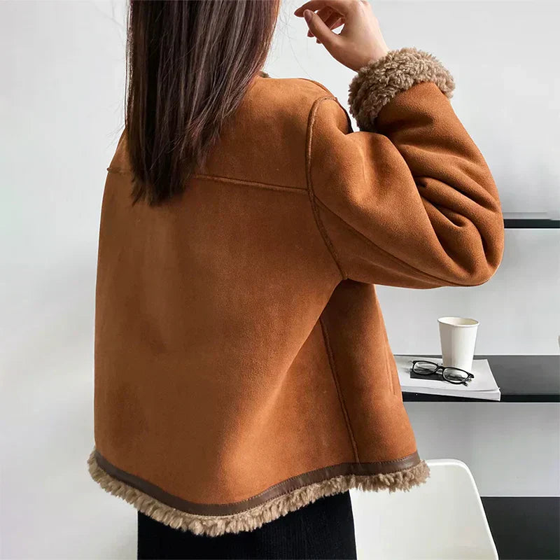 Rosalie™ | Schafsleder Knopfjacke
