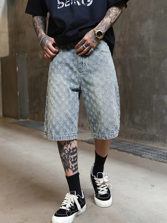 Diego™ – Pantaloncini Streetwear in Denim Ricamato