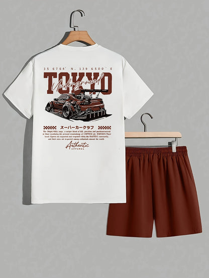 TokyoSet™ – Completo Estivo con Stampa Tokyo e Pantaloncini a Tinta Unita