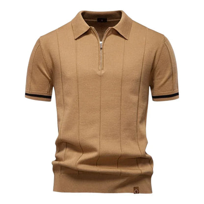 AURELIO™ | STRICK POLO MIT ZIPKRAGEN