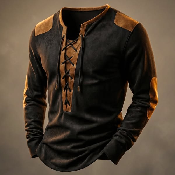VELMONT™ | HENLEY SHIRT IN WILDLEDER-OPTIK