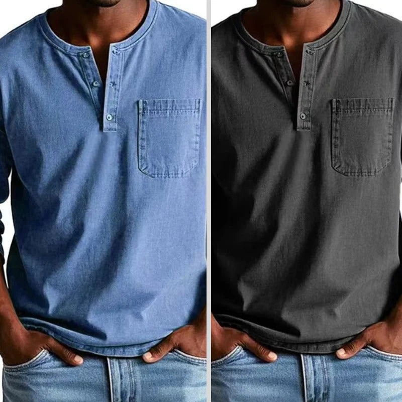 VINTARO™ | RETRO DENIM LANGARMHEMD