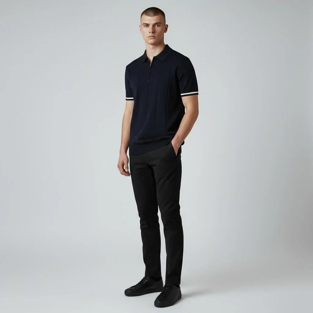 AURELIO™ | STRICK POLO MIT ZIPKRAGEN